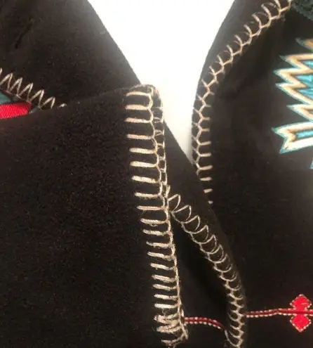 Outback Trading Company Santa Fe Fleece Navajo Jacket Sz. M Whipstitch Trim Black Size M