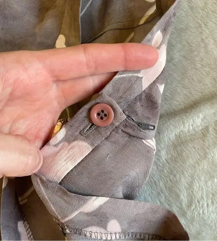 Vintage Ellen Fig Romantic Grunge Sakura Cherry Blossom Floral Midi Slip Skirt Size L