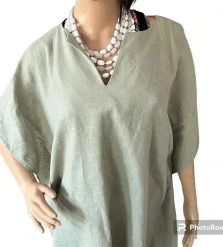 Universal Threads Universal Thread Lagenlook Linen blend Tunic Womens Medium Cover up Green