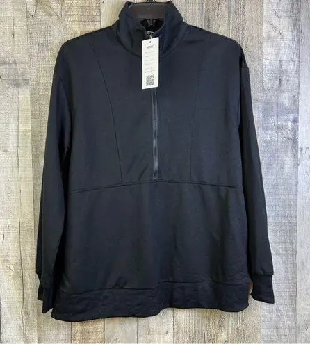 Missky Small Black 1/2 Zippered Front Long Sleeve Jacket/Shacket/Shirt P…