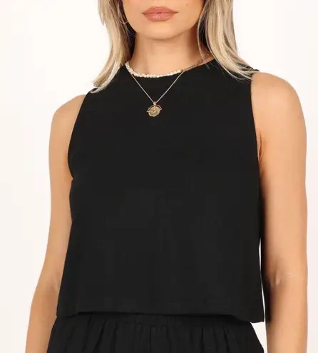 Petal and Pup Ava Black Sleeveless Crop Top Women’s size 2 NEW