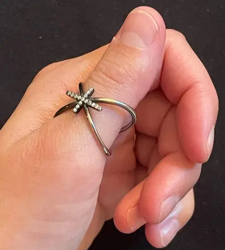 Sterling Silver Double cross ring 925 stamped