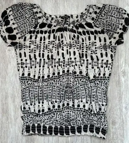 Daisy Fuentes | Women's Geometric Print Puff Sleeve Blouse | Small