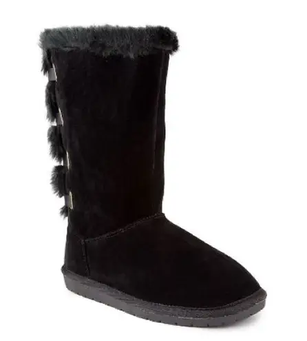 Sugar Panthea Microsuede Faux Fur Shearling Boots in Black Size 6 New in Box
