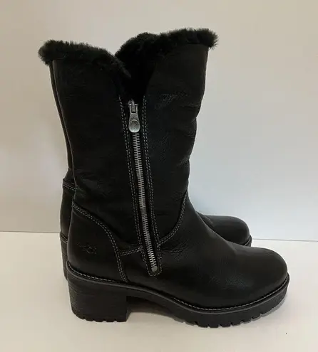 Pacific&Co Bos &  Match Faux Fur Lined Black Leather Calf Boot Size 39