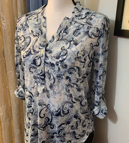 DNA Couture Blue Printed Blouse
