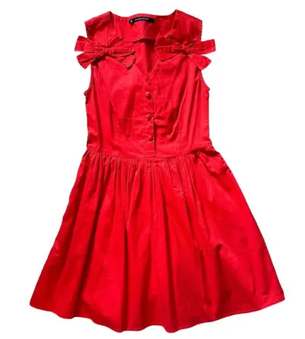 Walter Baker Red Bow Sleeveless A-Line Dress