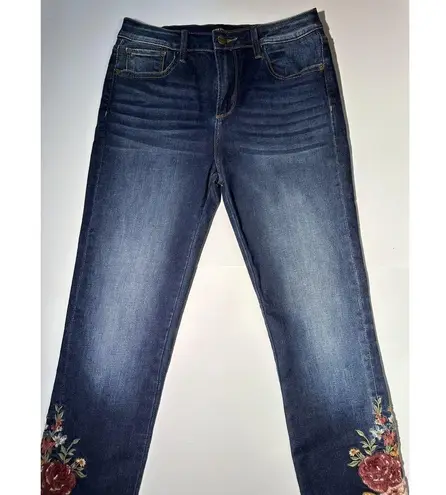 Driftwood Jackie High Rise Floral Embroidered Skinny Jeans