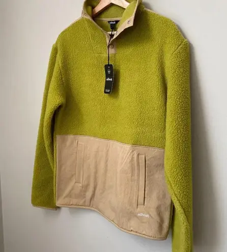 Allbirds NWT Women's XS Fluff Fleece Pullover Wool Blend Jacket Hazy Lime Green