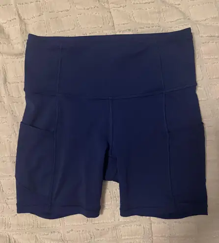 Lululemon  Biker Shorts with Side Pocket Navy Wunder Under 6” thumbnail 1