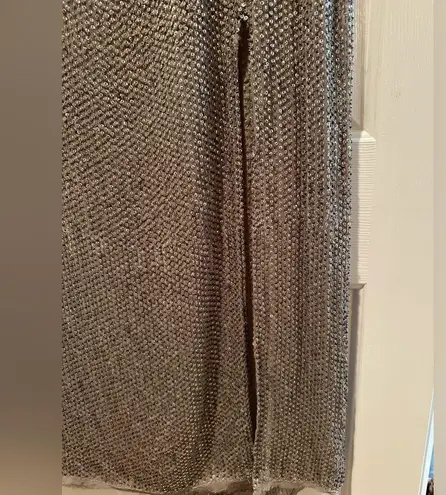 ZARA Sequin Mesh Dress w/ light grey sheer liner Size M Excellent condition