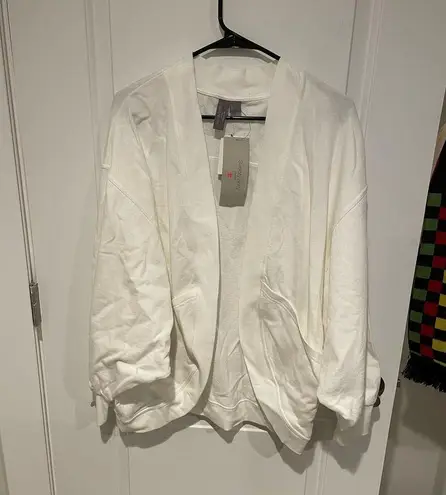 Sweaty Betty  London Cora cardigan cotton lily white size medium NWT