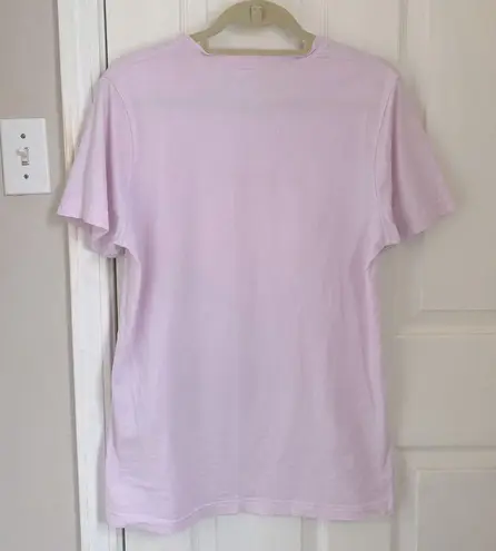 Tee Territory Beach More Worry Less Short Sleeve Tee in Light Pink & Orange Size M