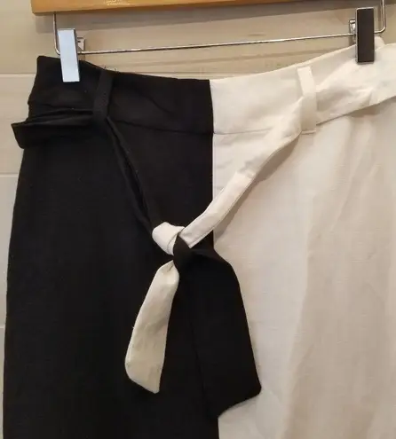 {S} R. G. Kane Hanna Split Midi Belted Pencil Skirt Black