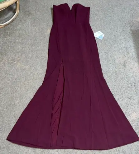 Dress the Population Fernanda Strapless Evening Gown Burgundy Large