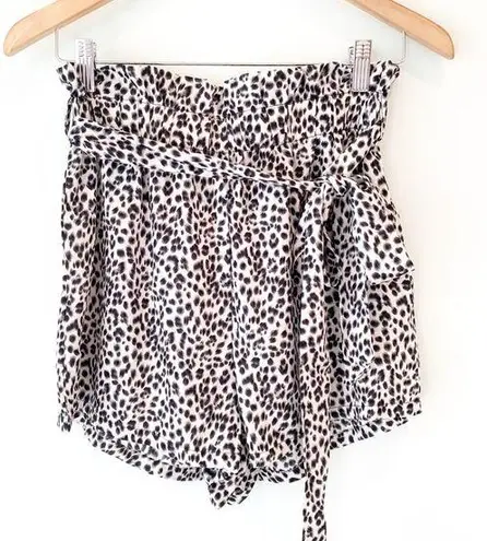 SheIn  Leopard Cheetah Animal Print Paperbag Waist Shorts Medium M NWOT