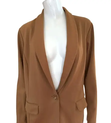 Susan Graver Tailored by Smart Ponte Knit Blazer Caramel Twist Medium