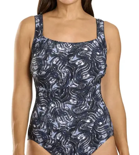 NWT, TYR Quake Durafast Elite Square Neck Controlfit One Piece Swimsuit, Sz 14 Blue