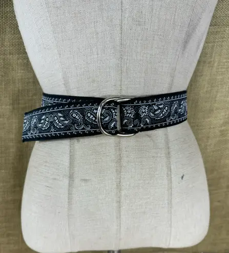 Eliza B. Womens Designer Blue Paisley Cotton Belt S
