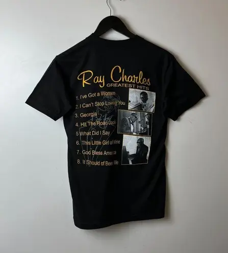 Vintage Y2K Ray Charles Jamie Foxx Movie Tee Black Small S T Shirt Graphic Solid