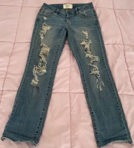 Rachel Roy RACHEL Girlfriend Distressed Cuffed Jeans, size 26”