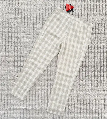 Unique 21 Cream Plaid Women's Pants White Size 8