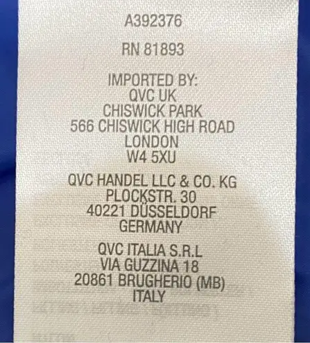 Dennis Basso DENNIS by Royal Blue Quilted Jacket with Contrast Piping Size M