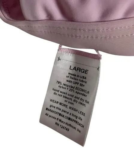 Mara Hoffman Astrid Pastel Pink UPF 50 Triangle Bikini Swimsuit Top Size Large
