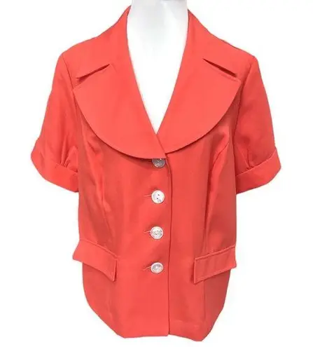 T. Milano Short Sleeve Blazer Peach Pink Size 16W