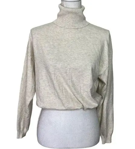 Aritzia  Babaton Womens Fictive Turtleneck Off White Long Sleeve Pullover Sz 1 XS