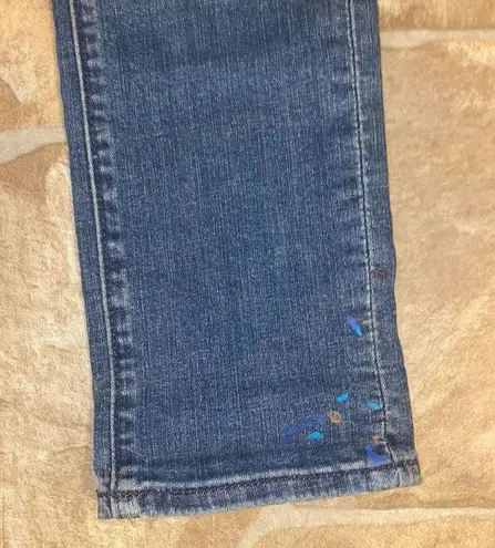 Holding Horses Paint Splatter Design Distressed Skinny Jeans, Size 26 Petite