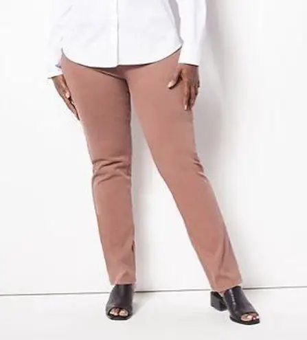 Denim & Co Easy Flex Twill Petite Straight-Leg PullOn Pants A468621 Petite Large