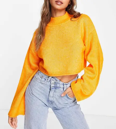 Miss Selfridge Funnel Batwing Crop Sweater in Orange, Size M New w/Tag