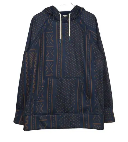 Burton Women's Crown Pulllover Hoodie Navy and Brown Geometric Sweatshirt