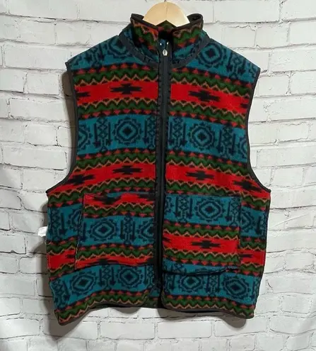 Woolrich  Women’s Western Multicolor Aztec Fleece Full Zip Vest Size Large