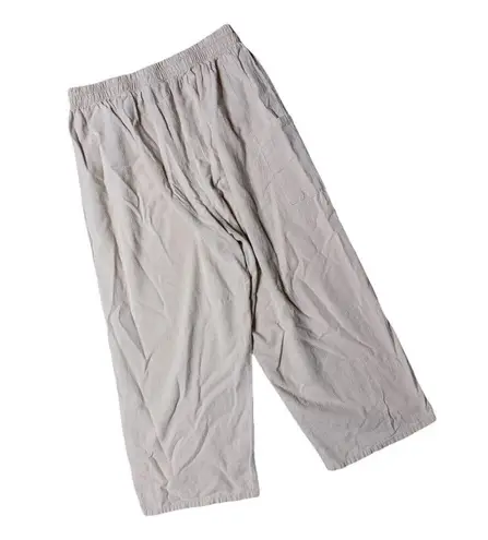 Vtg 1990s B'Gauze Beige Cotton Gauze Wide Leg Pull On Cargo Pocket Pants 2 M Size M