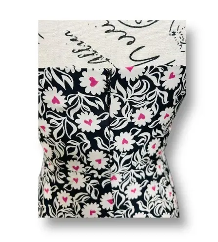 HVN 2 Black Silk Floral Atlanta Midi Dress Fit Flare Square Neck Strappy Summer