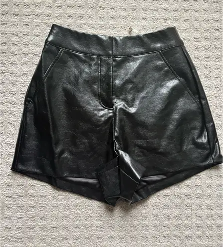 Meshki  Black Leather Shorts - Image 4