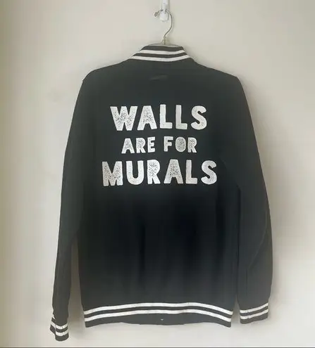 Walls are For Murals Black Bomber Jacket Unisex M