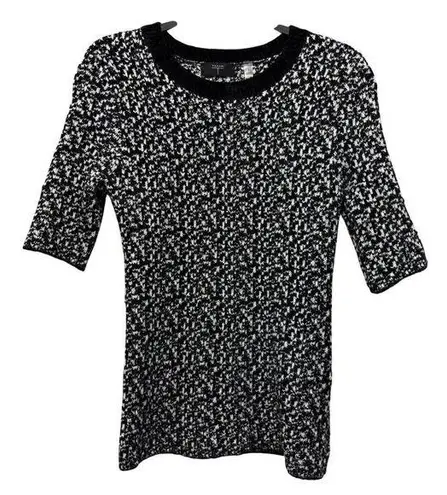 Tahari Womens Black & White Knit Sweater Blouse Size S