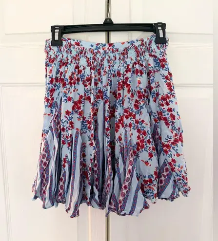 Poupette St. Barth Mini Skirt Lisa Panelled Blue Kookoo Bird Small/Medium