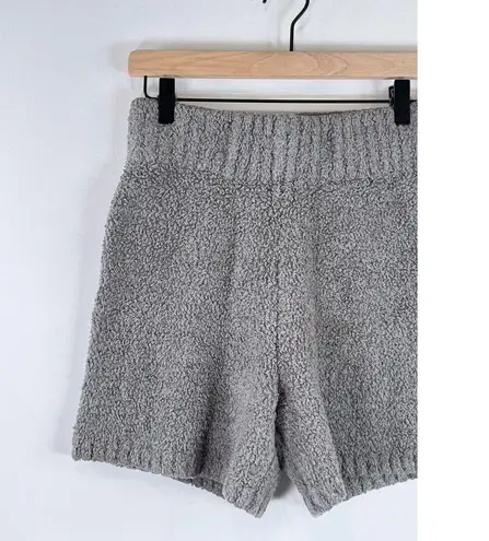 SKIMS Womens Shorts Gray Cozy Knit Boucle High Waisted Ribbed Pull On Size S/M