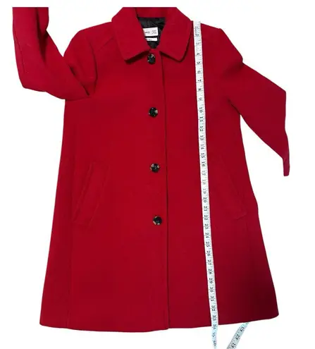 MNG Mango Women’s Red Wool Blend Coat Size M – Classic Button Down Winter Size M