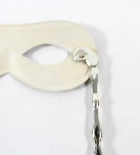 None Vintage 1990s Unisex Masquerade Black Faux Leather Like Eye Mask with Handle