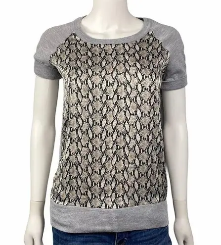 Storm Grey Snake Print Top Size 6 Gray