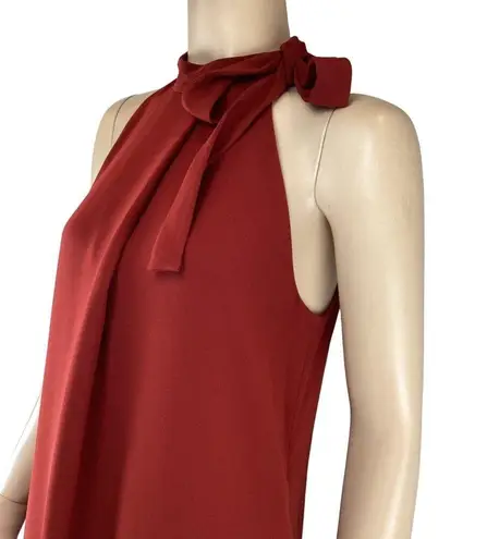 Theory  Espere Dress Size 2 NWT Admiral Tie Neck A-Line Red