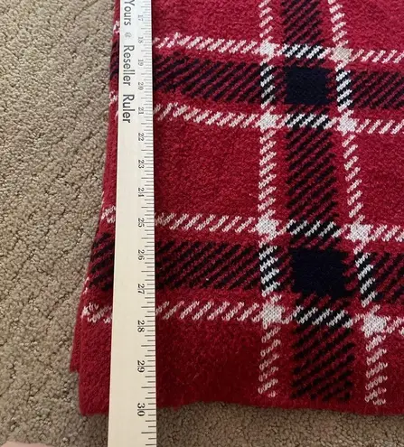 ZARA  Red Plaid Knit Wide Leg Pant Size Large Bin 285