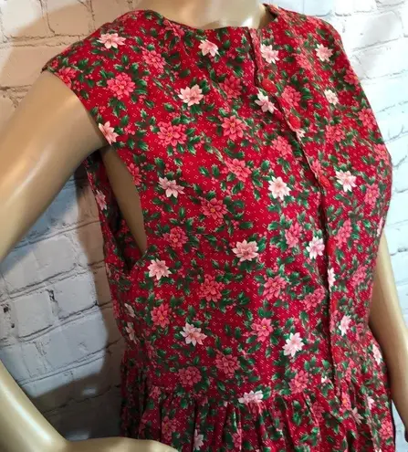 Vintage Handmade Holiday Poinsettia Smock … Size undefined
