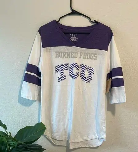 Blue 84 NWT TCU Horned Frogs XL 3/4 sleeve tee