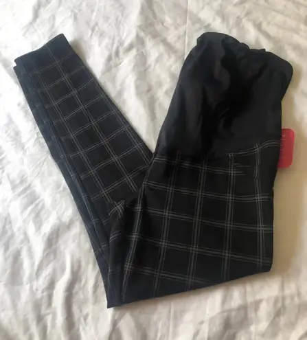 NWT Isabel Maternity Plaid Ponte Pants size medium Black
